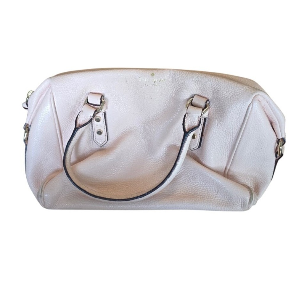 Kate Spade New York Pink Pebbled Leather Satchel Bag Gold Hardware RN0102760